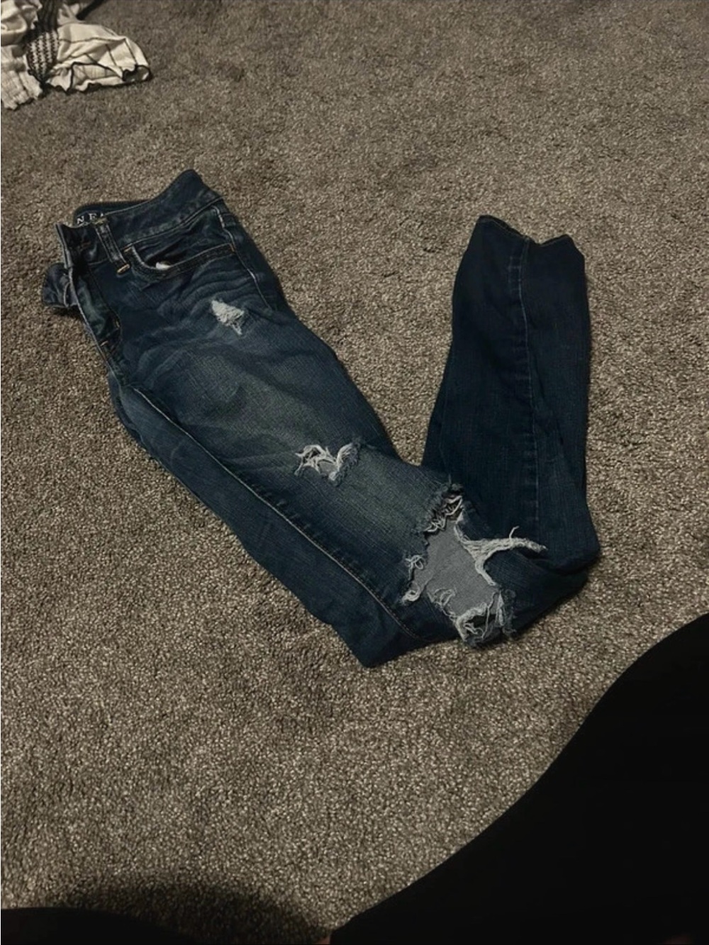 American Eagle Outfitters Dark Blue Distressed Jeggings
